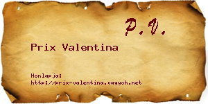 Prix Valentina névjegykártya